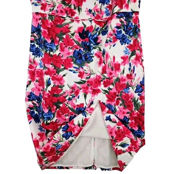 TALBOTS ~Woman Size 8~ White Floral Cotton Dress Fully Lined NWOT. - Picture 7 of 9